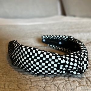 Lele Sadoughi black and white checkered headband